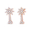 Pendientes de Stud de Palma de Diamante de Oro Rosa de 10K