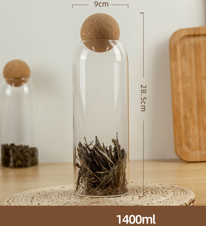 Food Storage Glass Jar with Wood Lid Ball Clear - Korvel