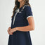 Ruffle Trimmed Collar Fine Knit Mini Dress for Women