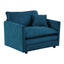 Comfy Deep Single Seat Sofa Upholstered Reading Armchair Living Room Chair Blue Chenille Fabric , 1 Toss Pillow - Korvel