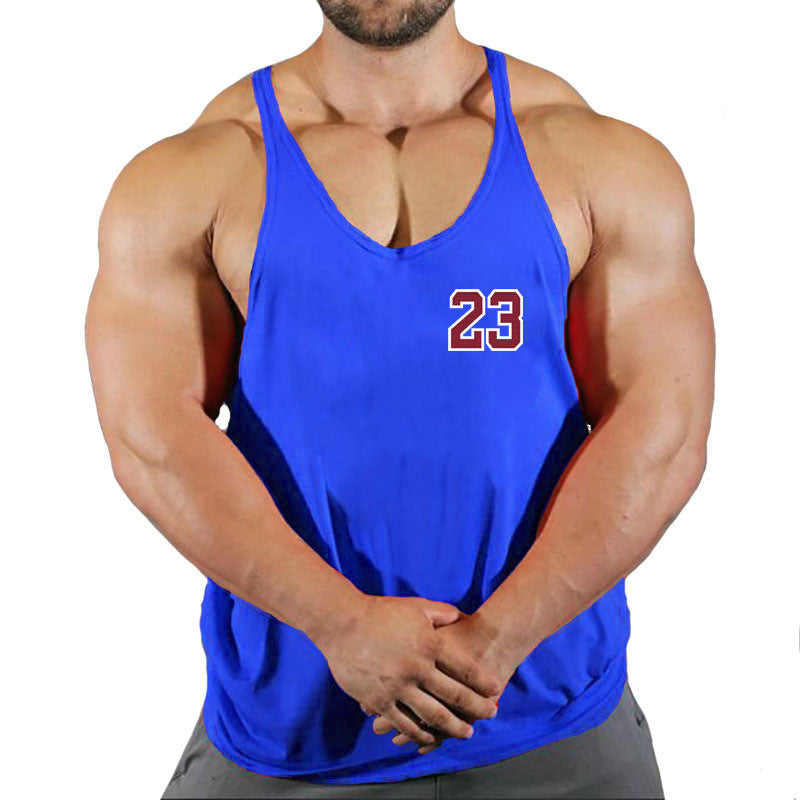 Sportswear vest men's round neck men's cotton vest loose shoulder sleeveless basketball suit - Korvel