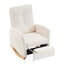 Accent Rocking  Chair with Footrest High Back Rubber Wood Rocking Legs Bedroom Living Space - Korvel