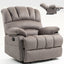 Large Manual Recliner Chair in Fabric for Living Room, Grey - Korvel