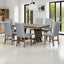 Ensemble de salle à manger TOPMAX en bois massif de style mid-century de 7 pièces
