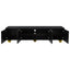 U-Can modern TV stand is suitable for TVs under 75 inches and comes with a storage cabinet top marble pattern and circular stand - Korvel