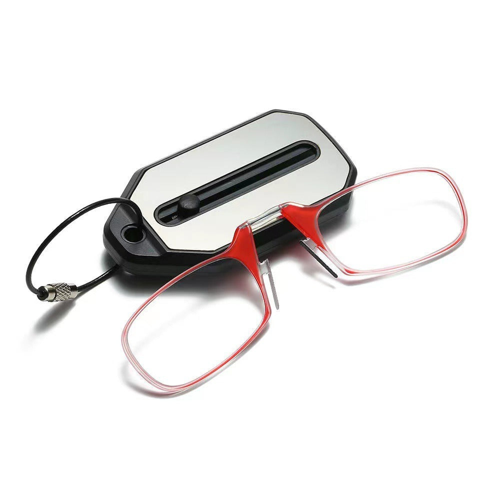 Nose clip presbyopic glasses keychain ultra lightweight carrying elderly glasses wallet glasses reading glasses - Korvel