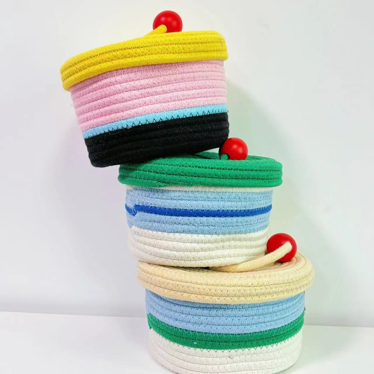 Home Cotton Weaving Storage Basket Ins Wind Vegetable Toy Storage Basket Living Room Miscellaneous Display Underwear Storage Basket - Korvel