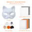 6 Sets Therian Mask Kit. Half-face paper blank masks, hand-painted cat. For DIY, masquerade, cosplay, Christmas gifts. Create un - Korvel