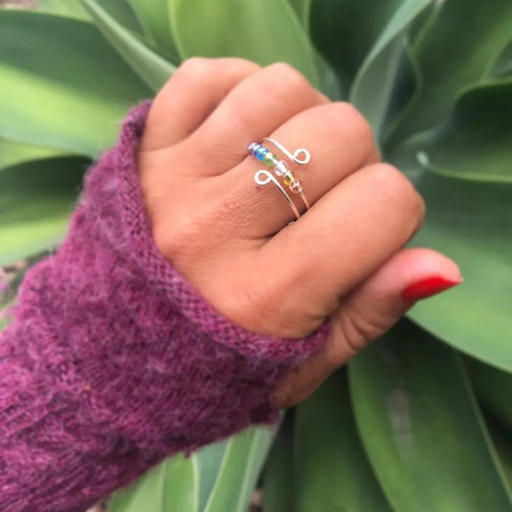 925 Sterling Silver Bead Wrap Ring - Korvel