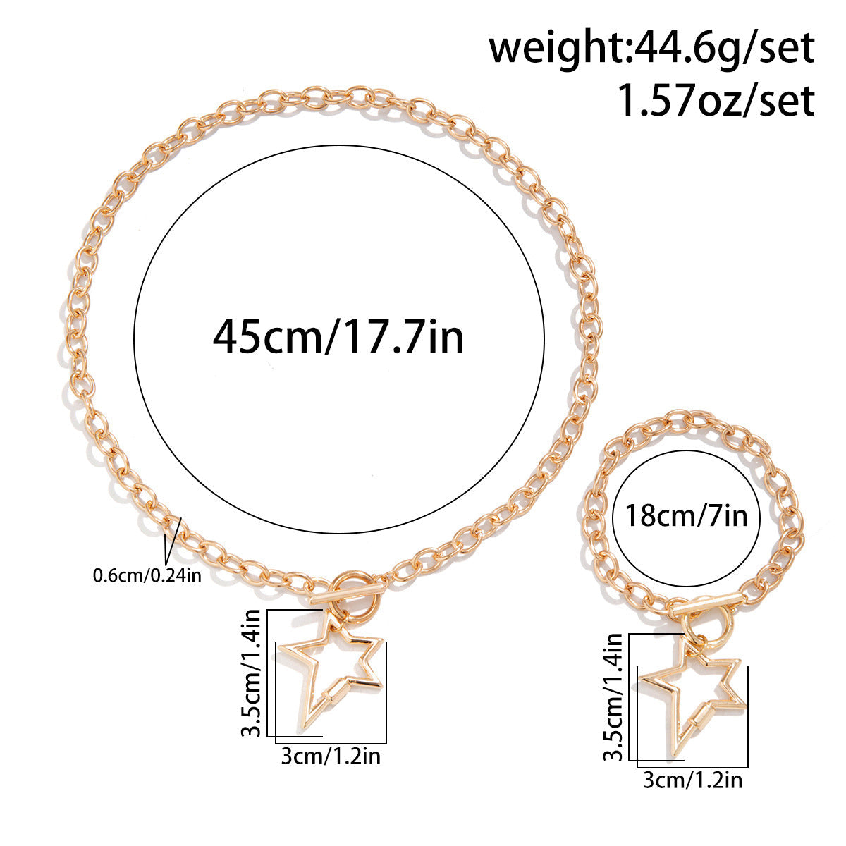 Ensemble de colliers en forme d'étoile et de cœur polyvalent