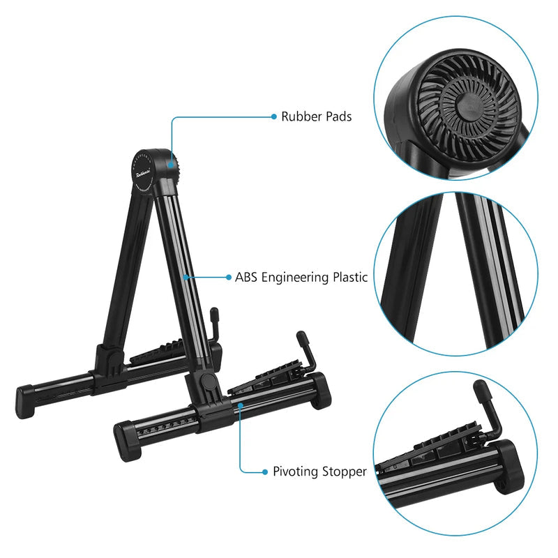 Professional Electric Guitar Stand Universal Folding Electric Acoustic Bass Stand A-Frame Musical Rack Holder Guitar Accessories - Korvel