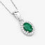 Colgante de Esmeralda Zambiana y Diamante Blanco de 0.81 Quilates en Oro Blanco de 14K
