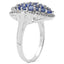 1.25 Carat Genuine Tanzanite Cluster Ring in Sterling Silver