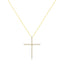 10K Yellow Gold 3.00 cttw Round-Cut Diamond Cross Pendant Necklace