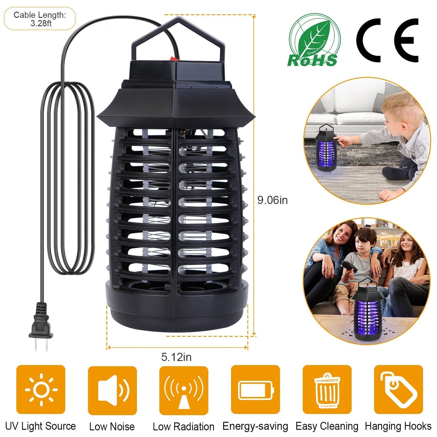 LJG Electric UV Mosquito Killer Lamp - Safe & Effective Insect Trap