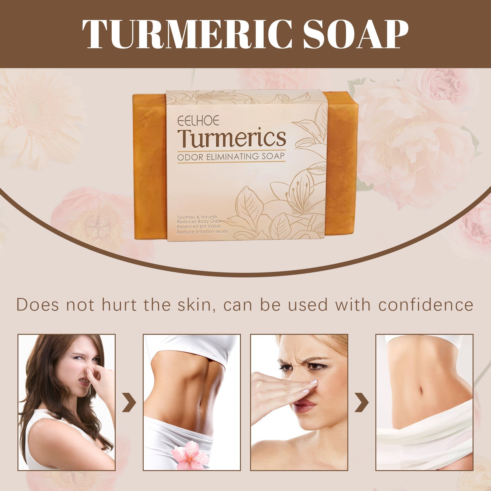 Turmeric Cleansing Soap Moisturizes Skin Women's Body Gently Cleans Odors Moisturizing Brightening Cleansing Soap - Korvel