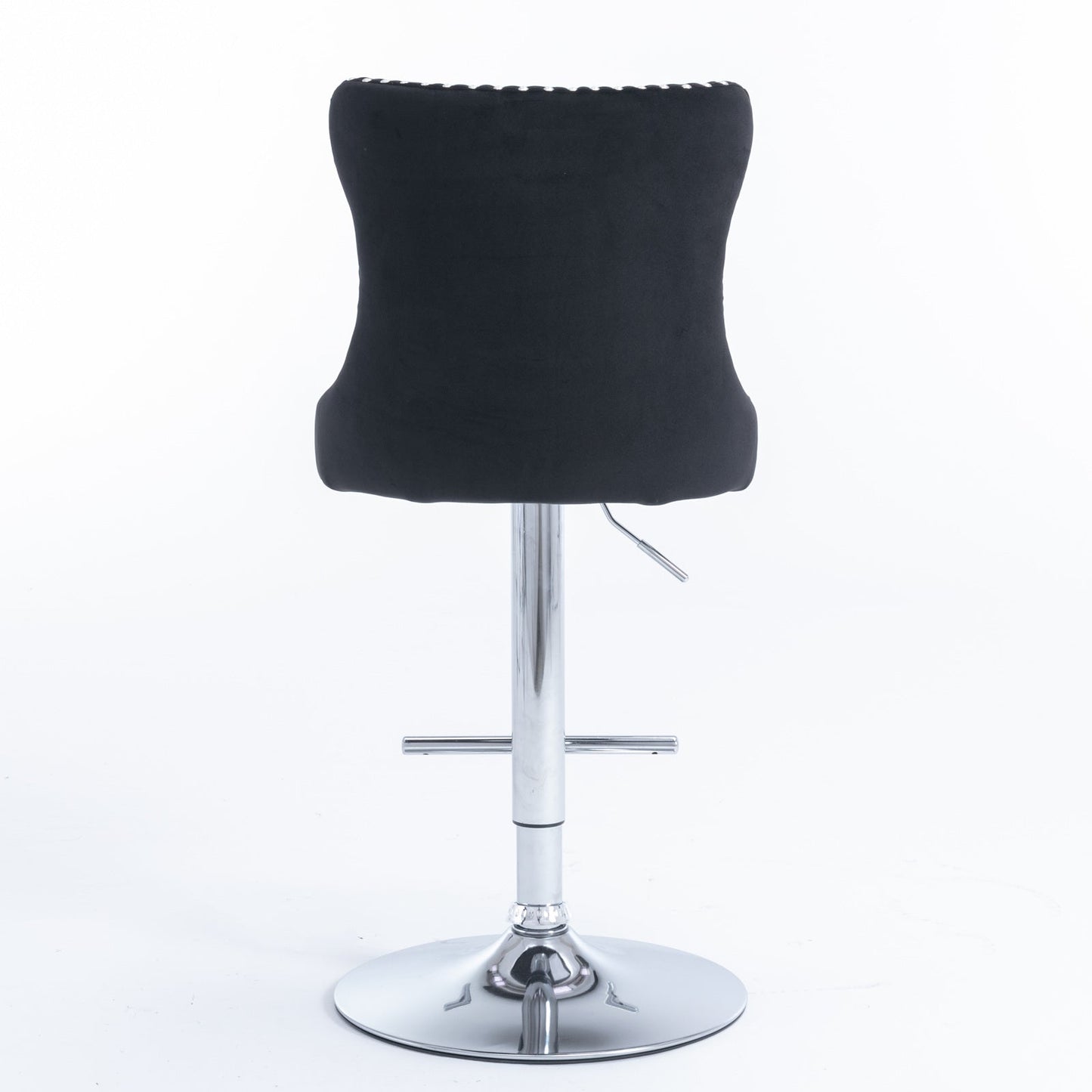 25-33 Inch, Modern Upholstered Chrome base Bar Stools with Back Comfortable Tufted for Home Pub and Kitchen Island（Black,Set of - Korvel