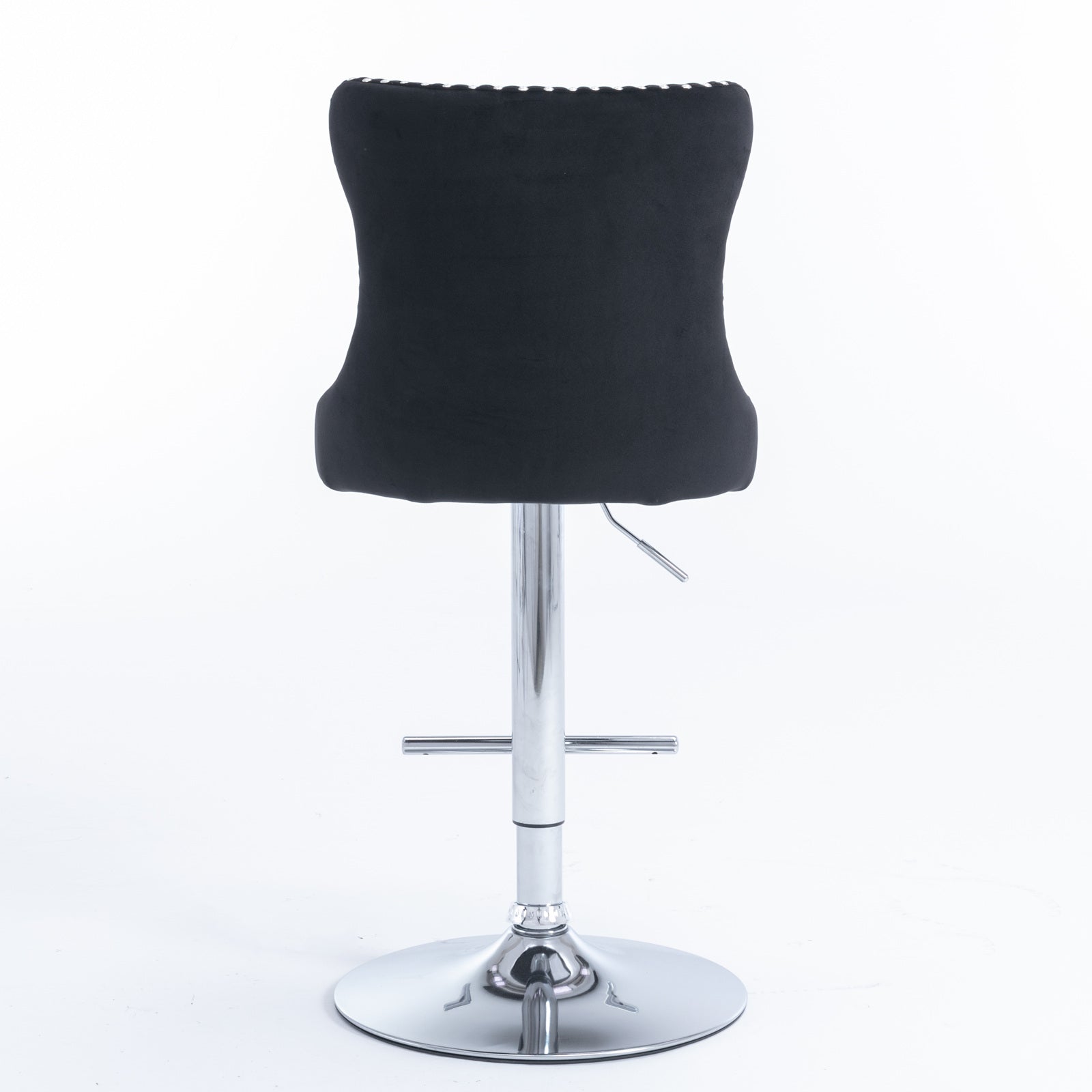 25-33 Inch, Modern Upholstered Chrome base Bar Stools with Back Comfortable Tufted for Home Pub and Kitchen Island（Black,Set of - Korvel
