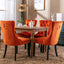 Premium Velvet Upholstered Dining Chair Set - Orange
