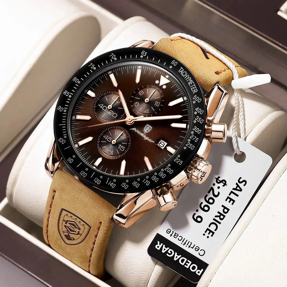 Multi-Functional Waterproof Night Light Men's Quartz Watch