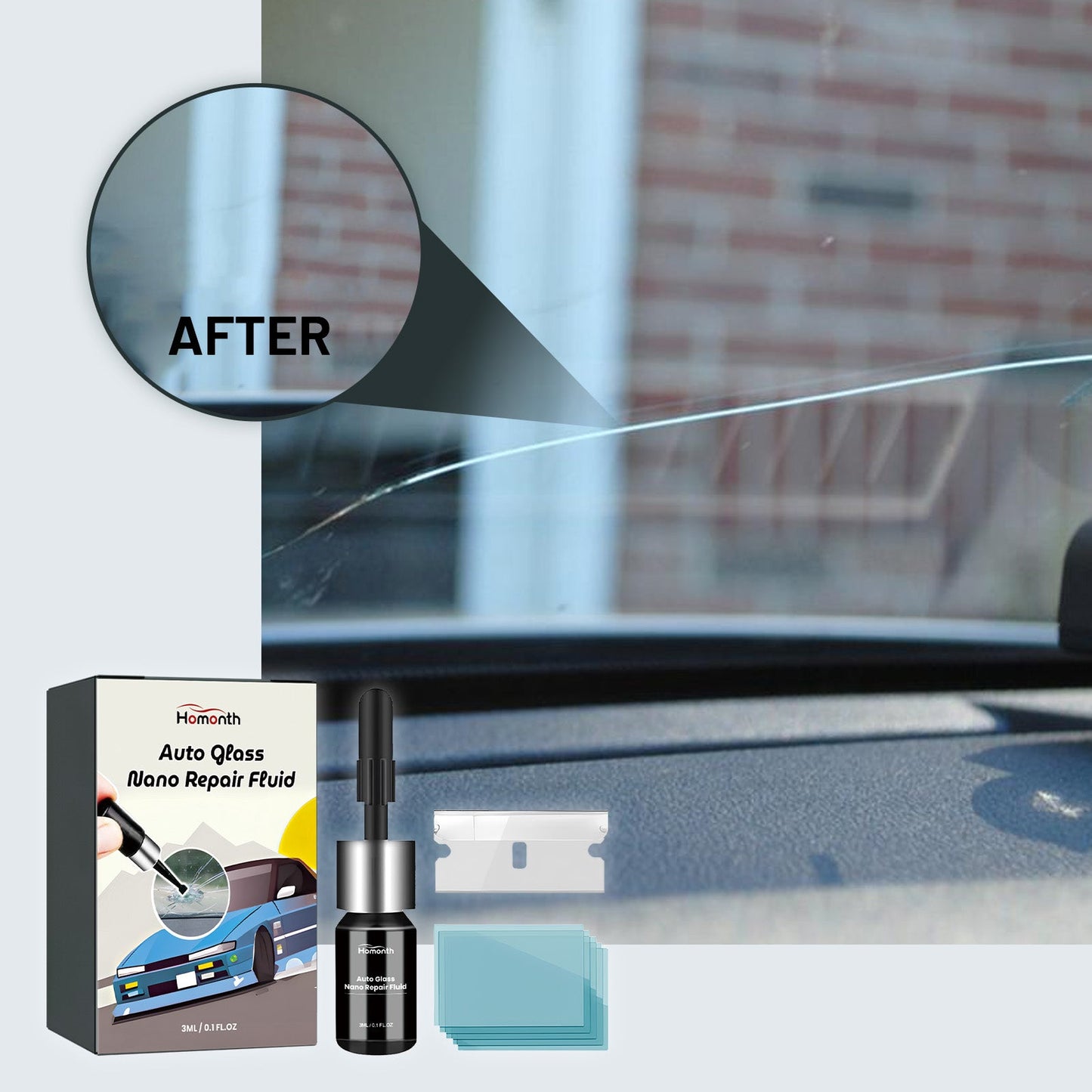 Auto Glass Nano Repair Fluid, Auto Windshield Cracks Quick Repair Adhesive Repair - Korvel