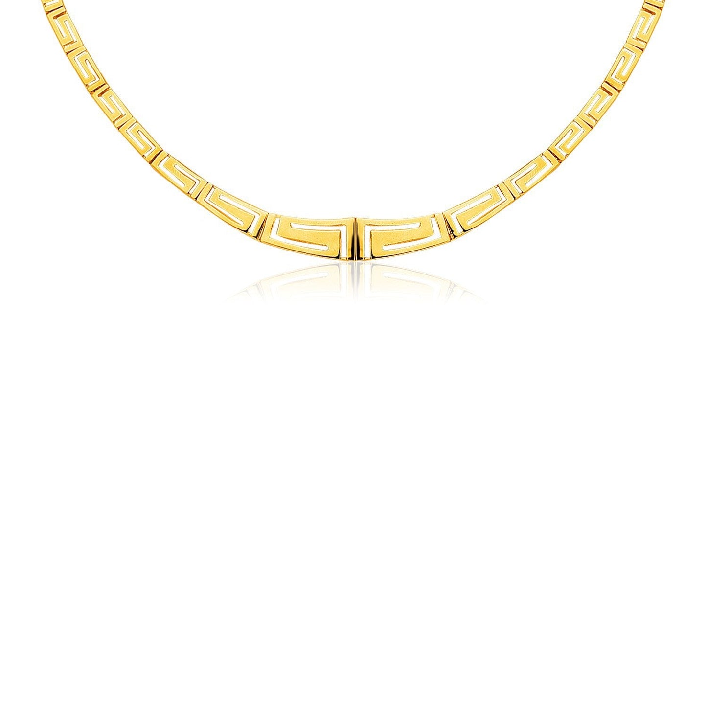 Collar de Oro Amarillo de 14K con Motivo de Meandro Griego