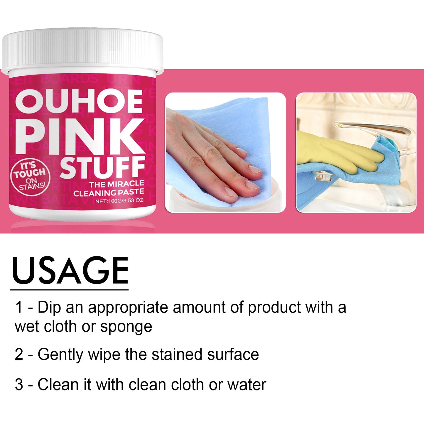 Home Gentle Multi-Functional Cleaning Cream, Clean Kitchen Heavy Oil Dirt General Pink Barrel Cleaning Powder - Korvel