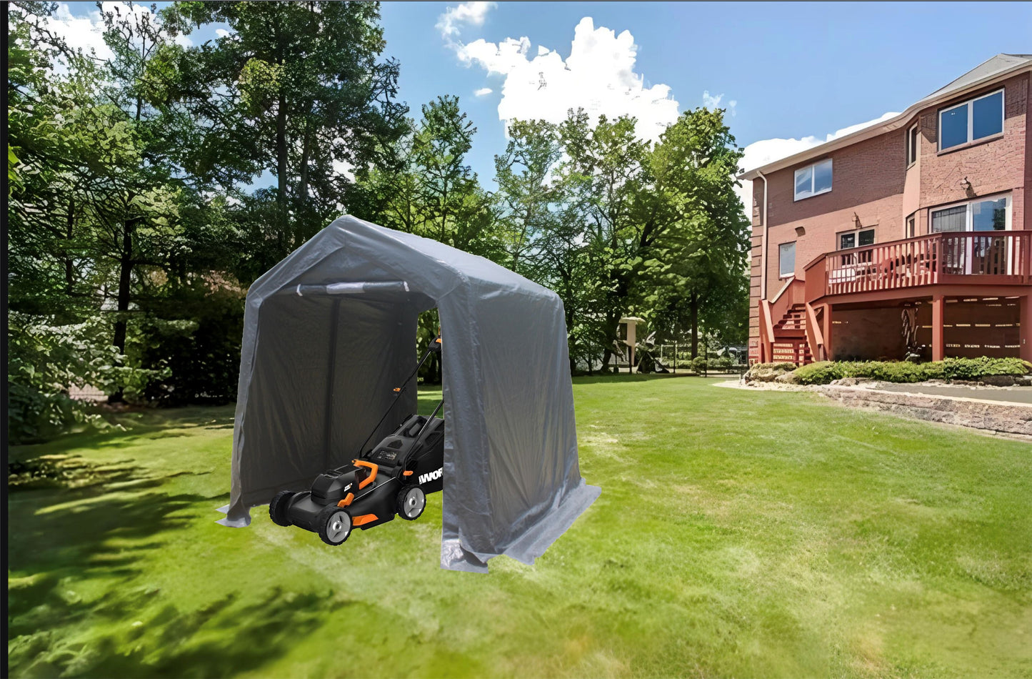 7x8 ft Outdoor Portable Gazebo Storage Shelter Shed with 2 Roll up Zipper Doors & Vents Carport - Korvel