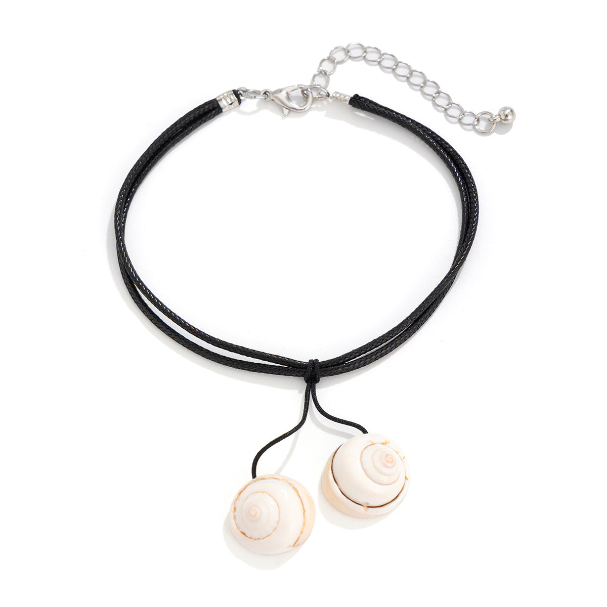 Beach Vacation Conch Shell Tassel Necklace Versatile Countryside Wax Thread Necklace Accessories - Korvel