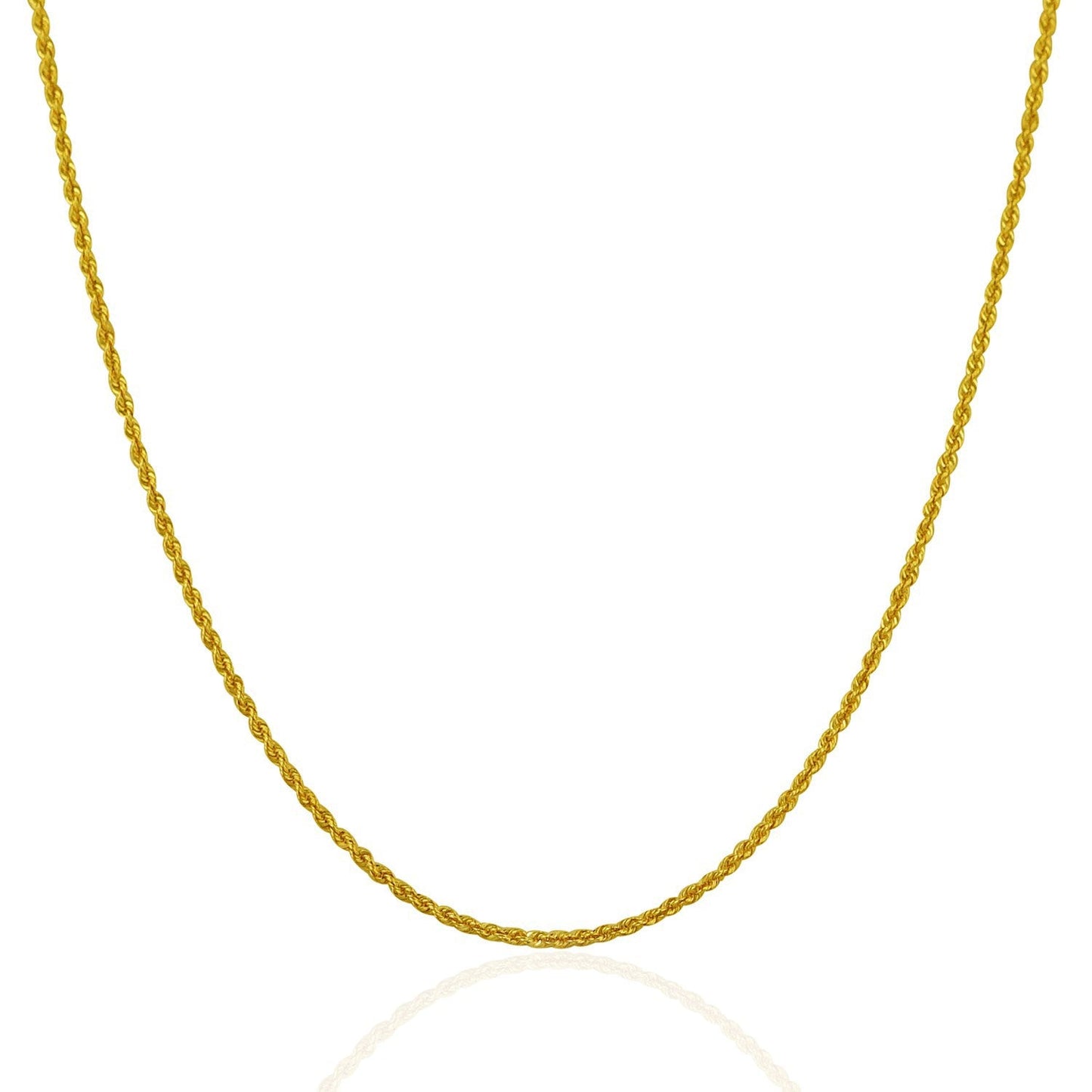 Cadena de Cuerda Sólida de Oro Amarillo de 14k 1.25mm