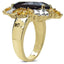 Anillo de cóctel de cuarzo ahumado y citrino chapado en oro amarillo de 14K