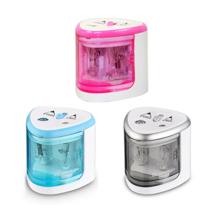 New Automatic pencil sharpener Two-hole Electric Switch Pencil Sharpener stationery Home Office School Supplies - Korvel