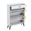 Shoe Cabinet , Shoe storage shelves, metal leg, White - Korvel