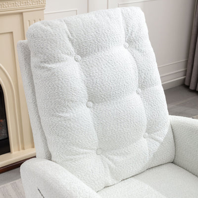 Accent Rocking Chair with Footrest High Back Rubber Wood Rocking Legs Bedroom Living Space 26.77D X 38.36W X 39.76H Inch - Korvel