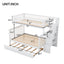 Elegant Twin over Full Bunk Bed with Trundle and Staircase - White