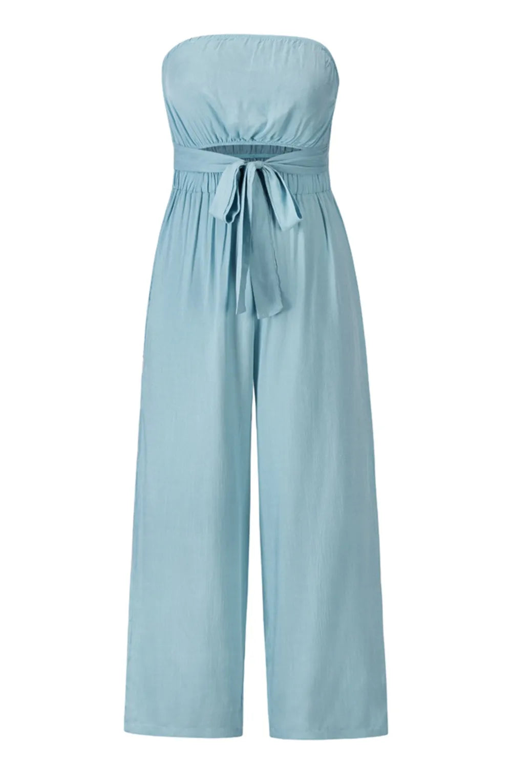 Tied Cutout Tube Wide Leg Jumpsuit - Korvel