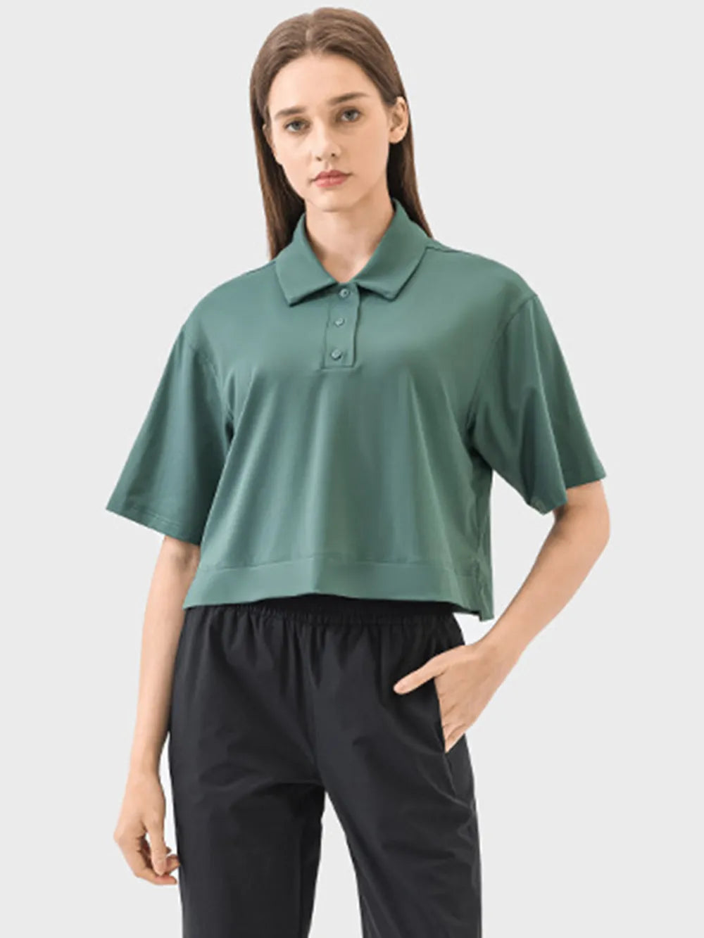 Half Button Short Sleeve Active T-Shirt - Korvel