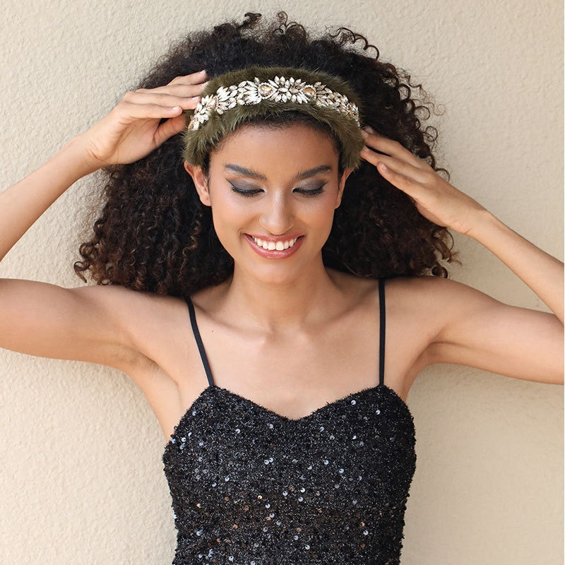 Versatile glass diamond full diamond mink velvet hair accessory - Korvel