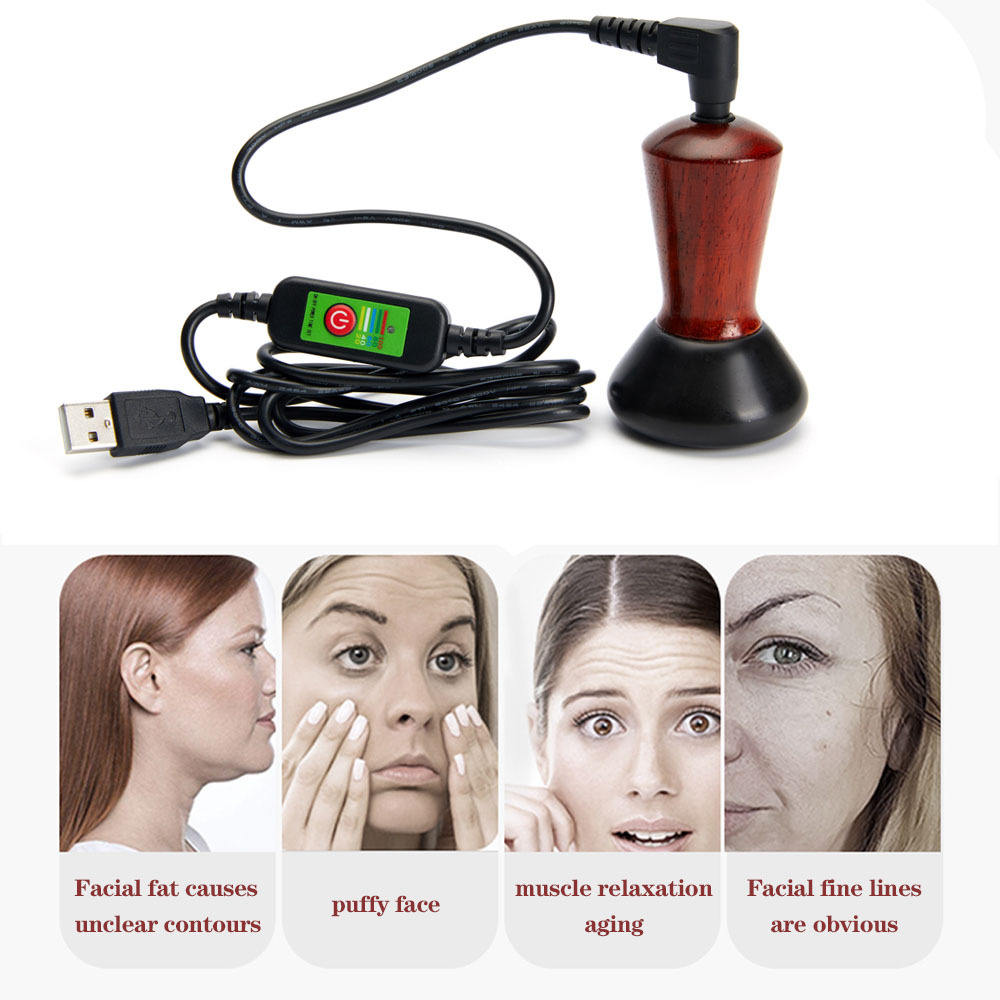 Hot Compress Bian Stone Facial Gua Sha V Face Massager Guasha Stone Wrinkle Remover Face Stone Massager - Korvel
