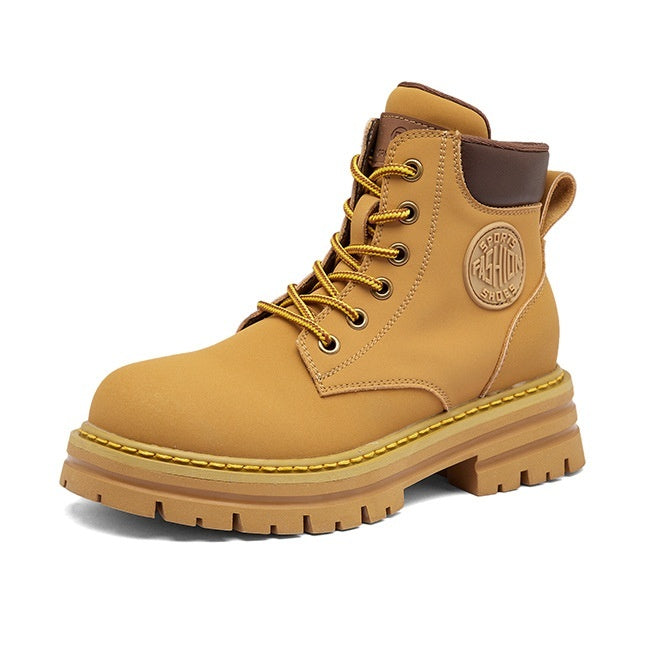 Genuine Leather Women's Thick Bottom Martin Boots