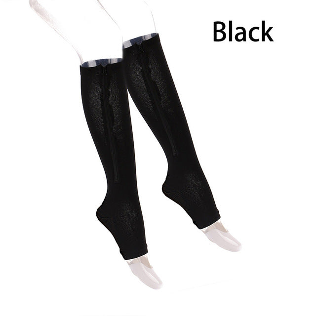 Calcetines de compresión unisex con cremallera - Delgados y elásticos