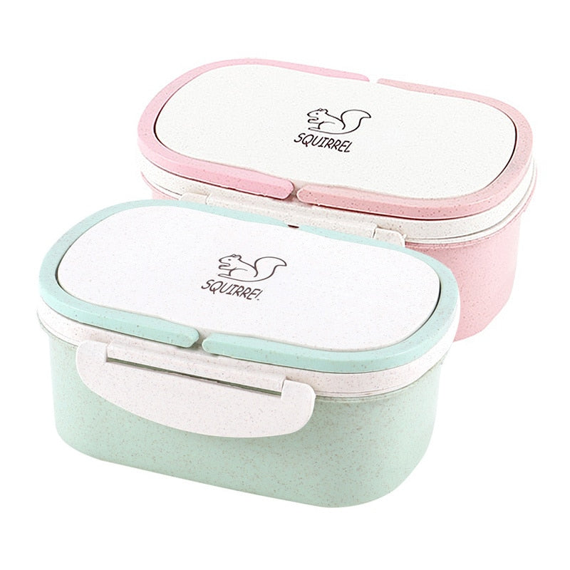 Premium Wheat Straw Bento Lunch Box - 2 Layer Design