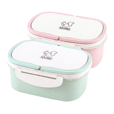 Premium Wheat Straw Bento Lunch Box - 2 Layer Design