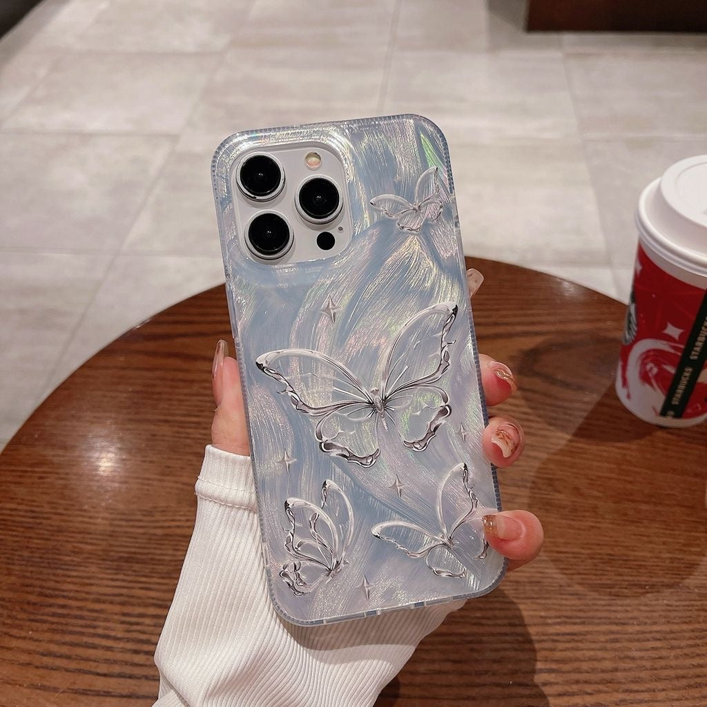 Funda de mariposa con plumas para Apple iPhone 15 Pro Max