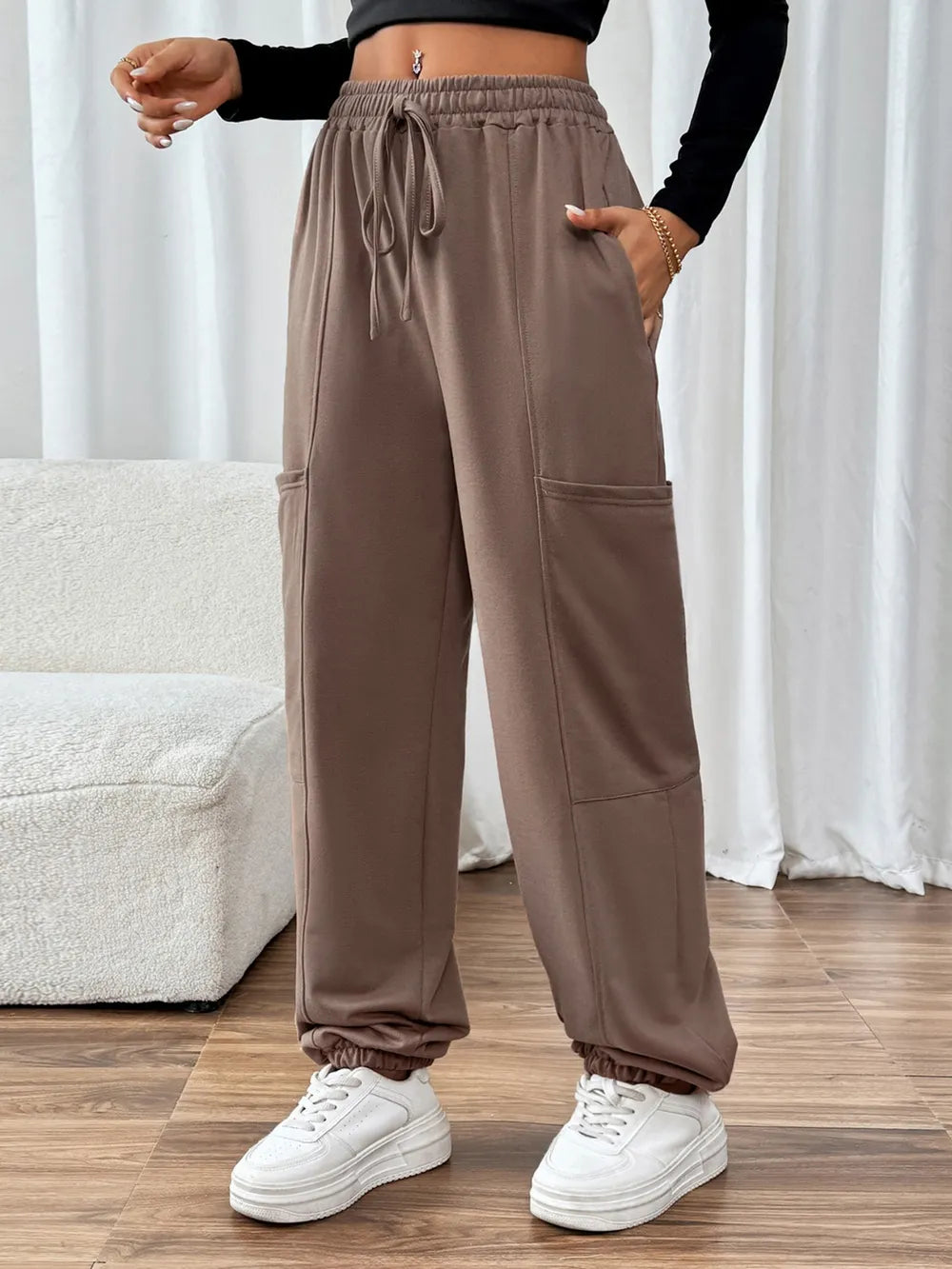 Tied Joggers with Pockets - Korvel