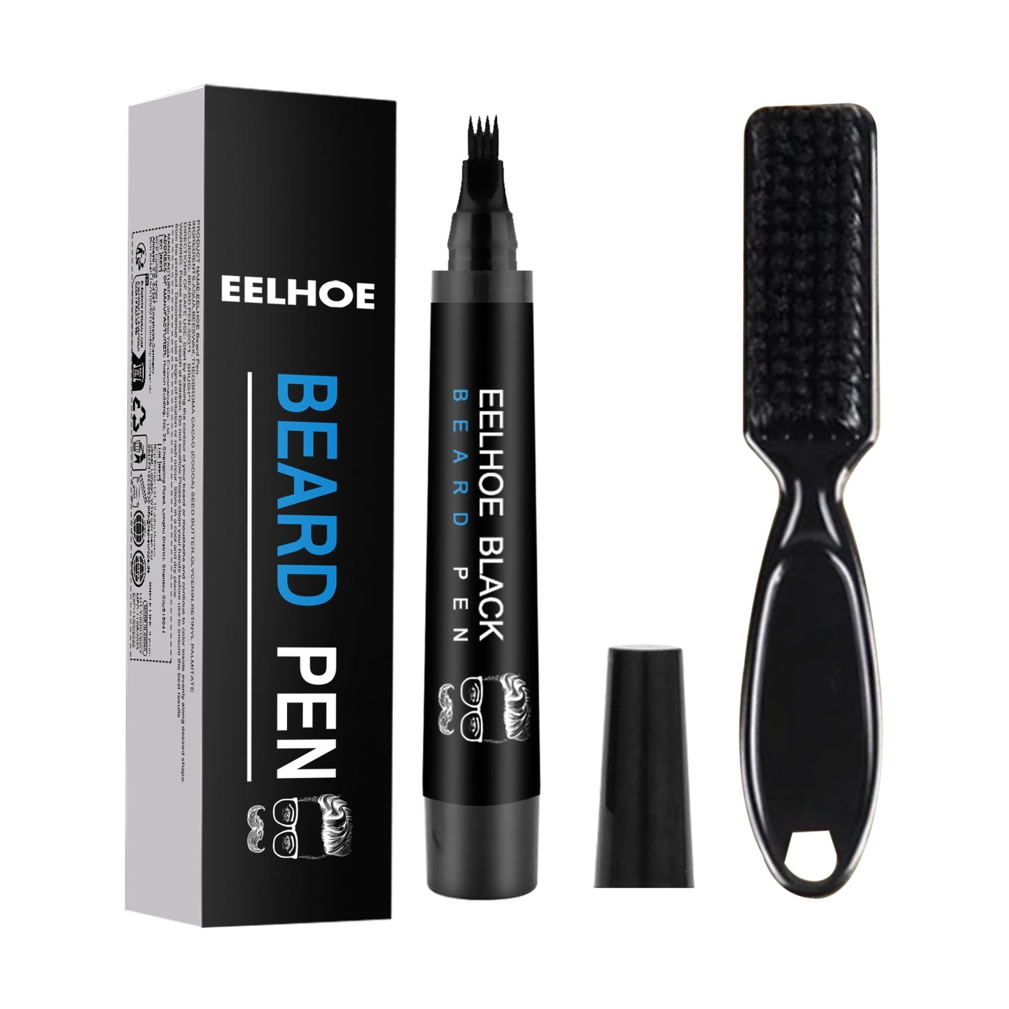 Beard Refill Pen Kit Men's Beard Natural Waterproof Beard Pen Beard Tracing Pen - Korvel