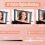 Portable makeup case, travel makeup bag with LED mirror, locked makeup storage box, brush holder, divider, rechargeable, white - Korvel