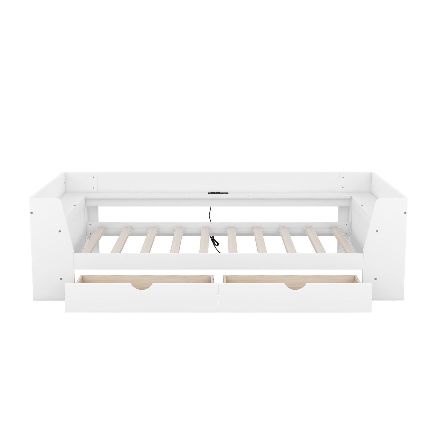 Upholstered Daybed with Trundle, Wood Slat Support,Upholstered Frame Sofa Bed Twin Blue - Korvel