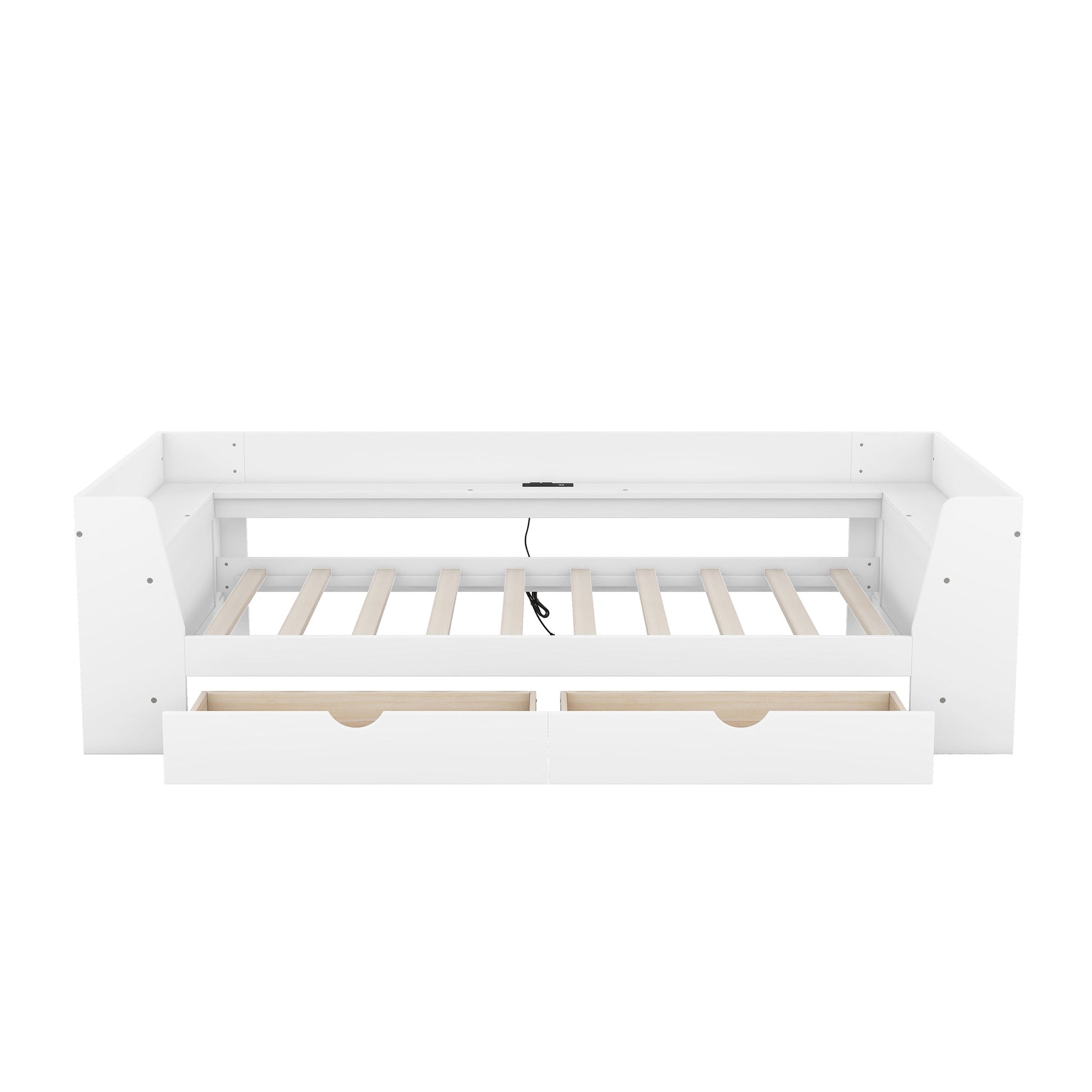 Upholstered Daybed with Trundle, Wood Slat Support,Upholstered Frame Sofa Bed Twin Blue - Korvel