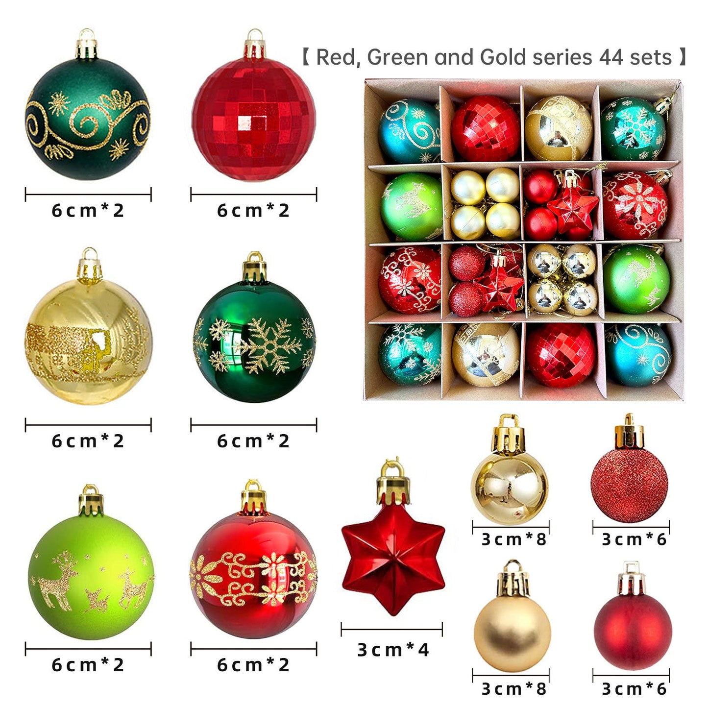 Christmas decoration 6cm electroplated ball plastic ball special-shaped painted Christmas ball gift Christmas tree pendant - Korvel